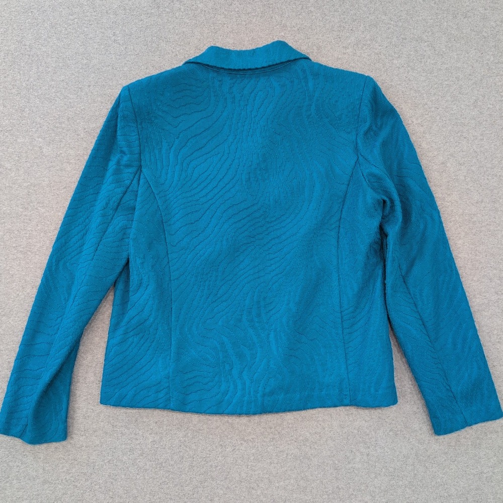 Briggs New York‎ Blazer Size Medium Blue Textured Career Jacket Classic - Picture 2 of 6